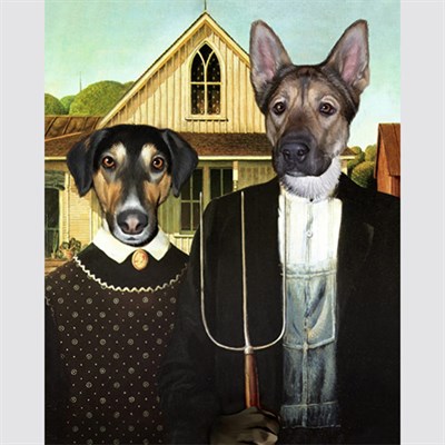 Personalized American Gothic Masterpiece from Photos of Dogs,by myDaVinci - myDaVinci